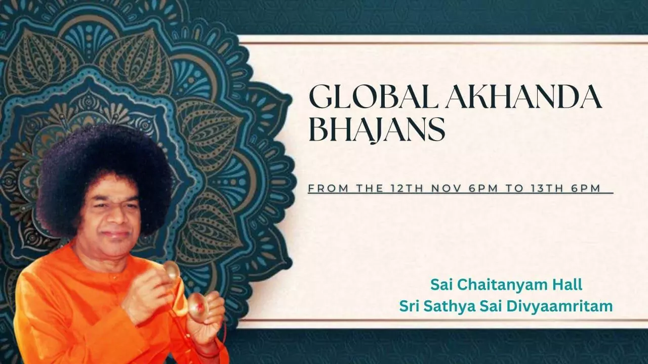 Global Akhanda Bhajan at Sri Sathya Sai Divyaamritam